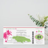 Jamaica Boarding Pass bruiloft Kaart (Staand voorkant)