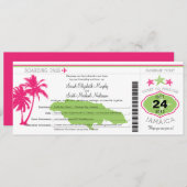 Jamaica Boarding Pass bruiloft Kaart (Voorkant / Achterkant)