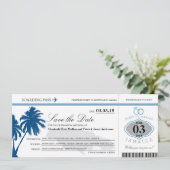 Jamaica Boarding Pass Save the Date (Staand voorkant)