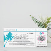 Jamaica Boarding Pass Save the Date (Staand voorkant)