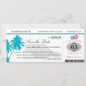 Jamaica Boarding Pass Save the Date (Voorkant)