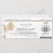 Jamaica Boarding Pass Save the Date Birthday (Voorkant)