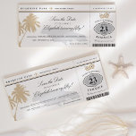 Jamaica Boarding Pass Save the Date Birthday<br><div class="desc">BESPAAR DE DATUM waarop u het instapmodel overstapt voor uw bestemming 's avonds op Jamaica. Kleuren in Gold/Champagne en Black met palmbomen, tropische bloemen en een kaart van Jamaica. Bekijk mijn winkel voor andere locaties. Als u een andere locatie of een andere kleurwijziging of kaarten nodig hebt om dit thema...</div>