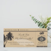 Jamaica Boarding Pass Save the Date Birthday (Staand voorkant)