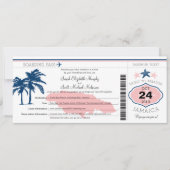 Jamaica Boarding Pass Wedding Kaart (Voorkant)