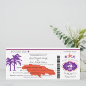 Jamaica Boarding Pass Wedding Kaart (Staand voorkant)