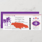 Jamaica Boarding Pass Wedding Kaart (Voorkant / Achterkant)