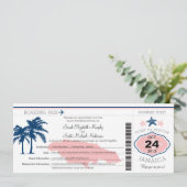 Jamaica Boarding Pass Wedding Kaart (Staand voorkant)