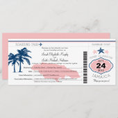 Jamaica Boarding Pass Wedding Kaart (Voorkant / Achterkant)
