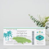 Jamaica Boarding Pass Wedding Kaart (Staand voorkant)