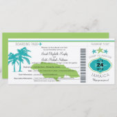 Jamaica Boarding Pass Wedding Kaart (Voorkant / Achterkant)