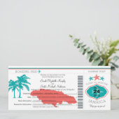 Jamaica Boarding Pass Wedding Kaart (Staand voorkant)