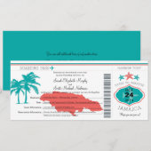 Jamaica Boarding Pass Wedding Kaart (Voorkant / Achterkant)