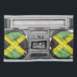 Jamaica-boombox Theedoek<br><div class="desc">hallo,  deze ontwerp oude school en coole vertegenwoordigen een  boombox gekoppeld aan de vlag van de jamaica. Het zal je overal volgen.</div>