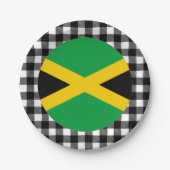 Jamaica-Bord, buffelpleister en Jamaicaanse vlag Papieren Bordje (Voorkant)
