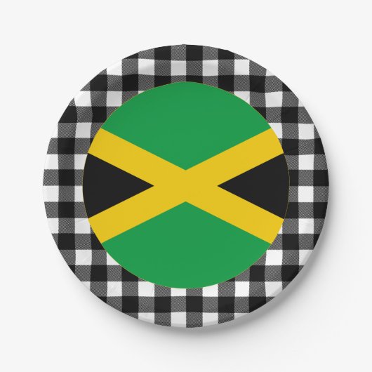 Jamaica-Bord, buffelpleister en Jamaicaanse vlag Papieren Bordje (Voorkant)