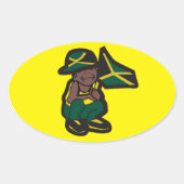 JAMAICA BOY OVALE STICKER (Voorkant)