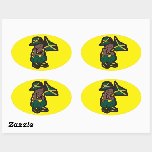 JAMAICA BOY OVALE STICKER (Vel)