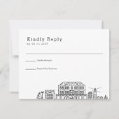 Jamaica bruiloft | Gestileerde Skyline RSVP (Voorkant)