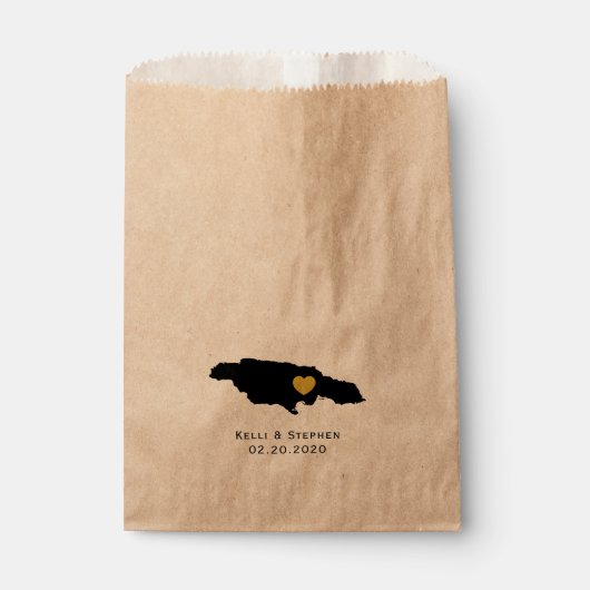 Jamaica bruiloft gunst trakteren zakken, kaart ges bedankzakje (Voorkant)