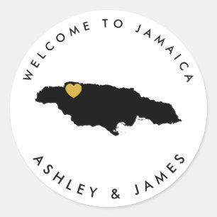Jamaica Bruiloft Welkom Sticker voor Doos, Tas