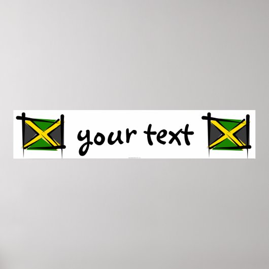 Jamaica Brush Flag Banner Poster (Voorkant)