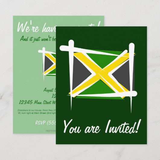 Jamaica Brush Flag Kaart (Voorkant / Achterkant)