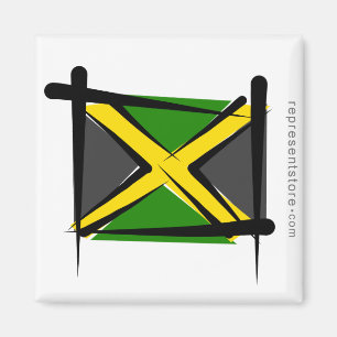 Jamaica Brush Flag Magneet