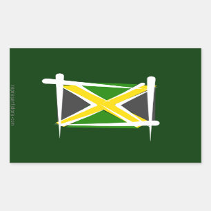 Jamaica Brush Flag Rechthoekige Sticker