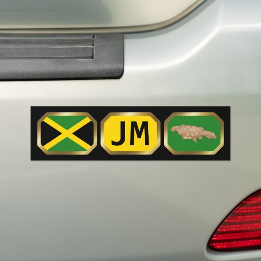 Jamaica Bumpersticker vlaggenkaartcode (Op auto)