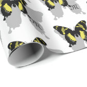 Jamaica Butterfly Shadow Monogram Cadeaupapier (Rol Hoek)