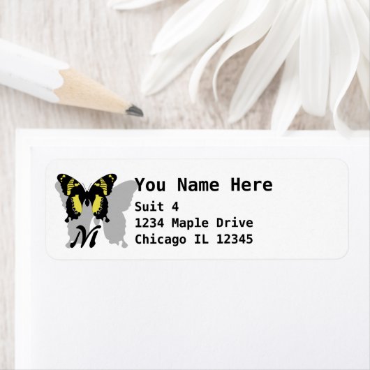 Jamaica Butterfly Shadow Monogram Etiket (Insitu)