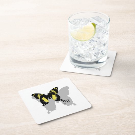 Jamaica Butterfly Shadow Monogram Kartonnen Onderzetters (Insitu)