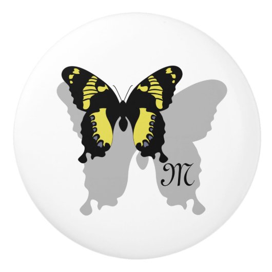 Jamaica Butterfly Shadow Monogram Keramische Knop (Voorkant)