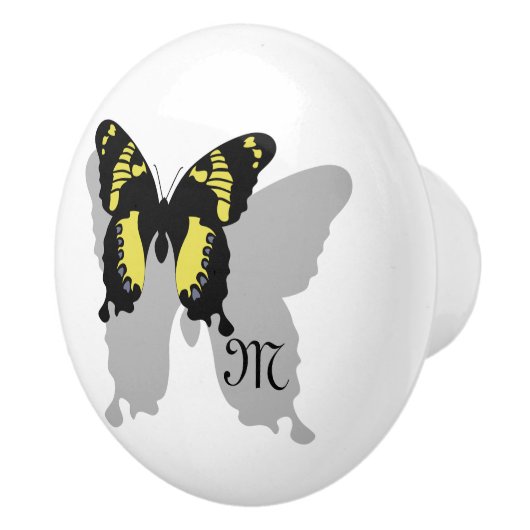 Jamaica Butterfly Shadow Monogram Keramische Knop (Rechts)