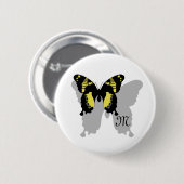 Jamaica Butterfly Shadow Monogram Ronde Button 5,7 Cm (Voorkant /achterkant)