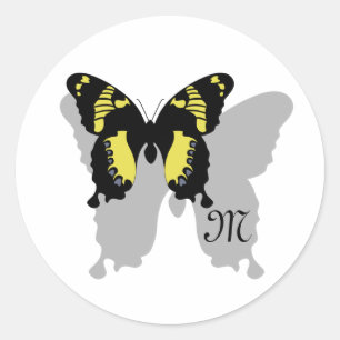 Jamaica Butterfly Shadow Monogram Ronde Sticker