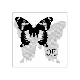 Jamaica Butterfly Shadow Monogram Rubberstempel