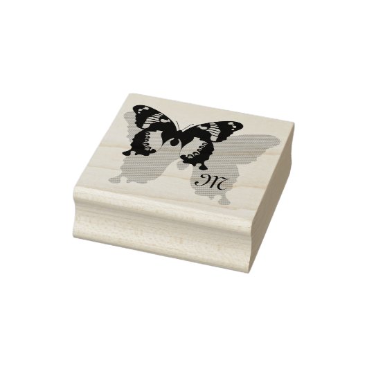 Jamaica Butterfly Shadow Monogram Rubberstempel (Stempel)