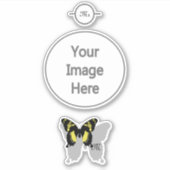Jamaica Butterfly Shadow Monogram Sticker (Voorkant)