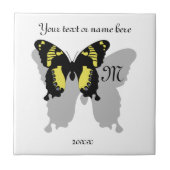 Jamaica Butterfly Shadow Monogram Tegeltje (Voorkant)