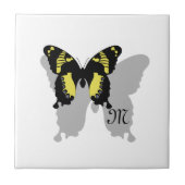 Jamaica Butterfly Shadow Monogram Tegeltje (Voorkant)