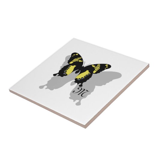 Jamaica Butterfly Shadow Monogram Tegeltje (Zijkant)