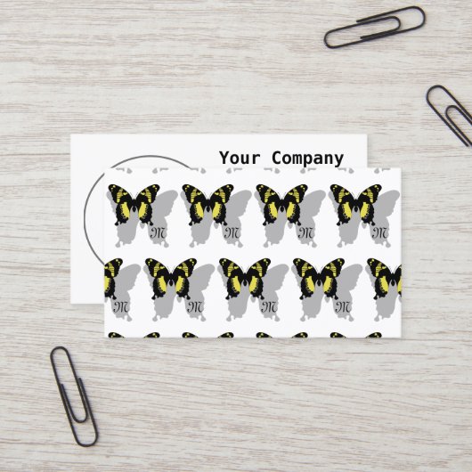 Jamaica Butterfly Shadow Monogram Visitekaartje (Voorkant / Achterkant in situ)