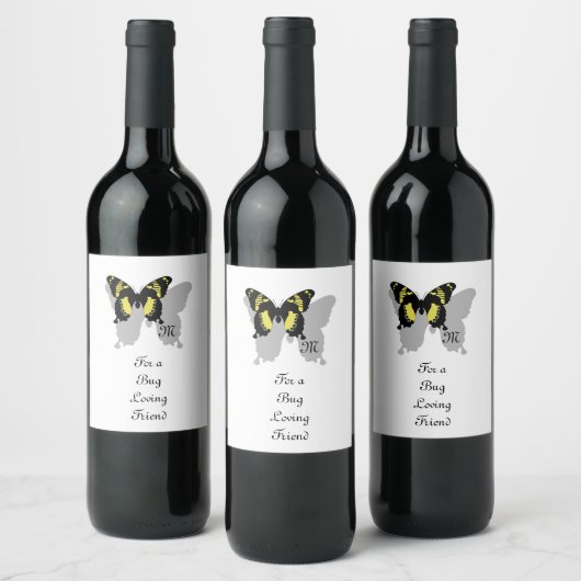 Jamaica Butterfly Shadow Monogram Wijn Etiket (Flessen)