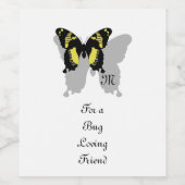 Jamaica Butterfly Shadow Monogram Wijn Etiket (Enkel label)