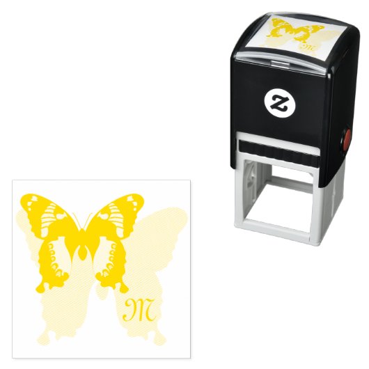 Jamaica Butterfly Shadow Monogram Zelfinktende Stempel (In situ)