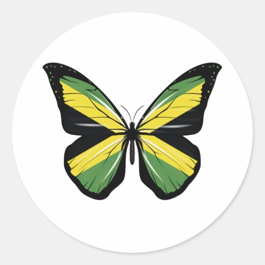 Jamaica Butterfly vlag Ronde Sticker (Voorkant)