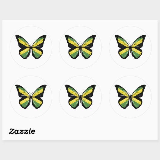 Jamaica Butterfly vlag Ronde Sticker (Vel)