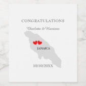 Jamaica Caribisch Bruiloften Viering Wijn Etiket (Enkel label)